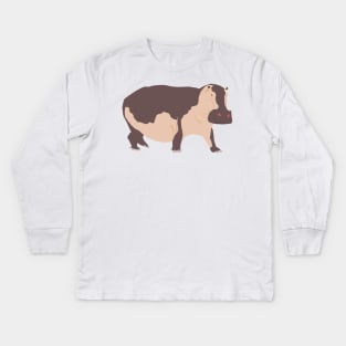 River Hippopotamus Kids Long Sleeve T-Shirt